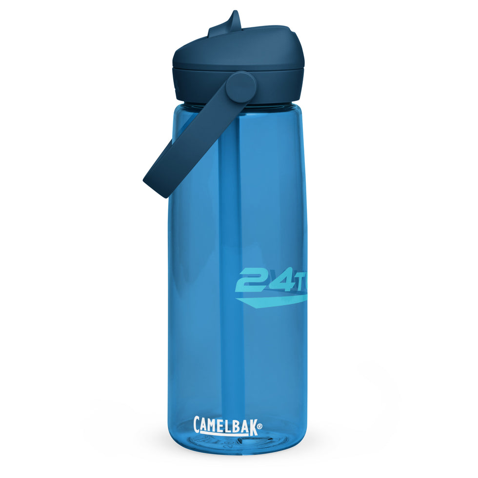 Flip straw water bottle